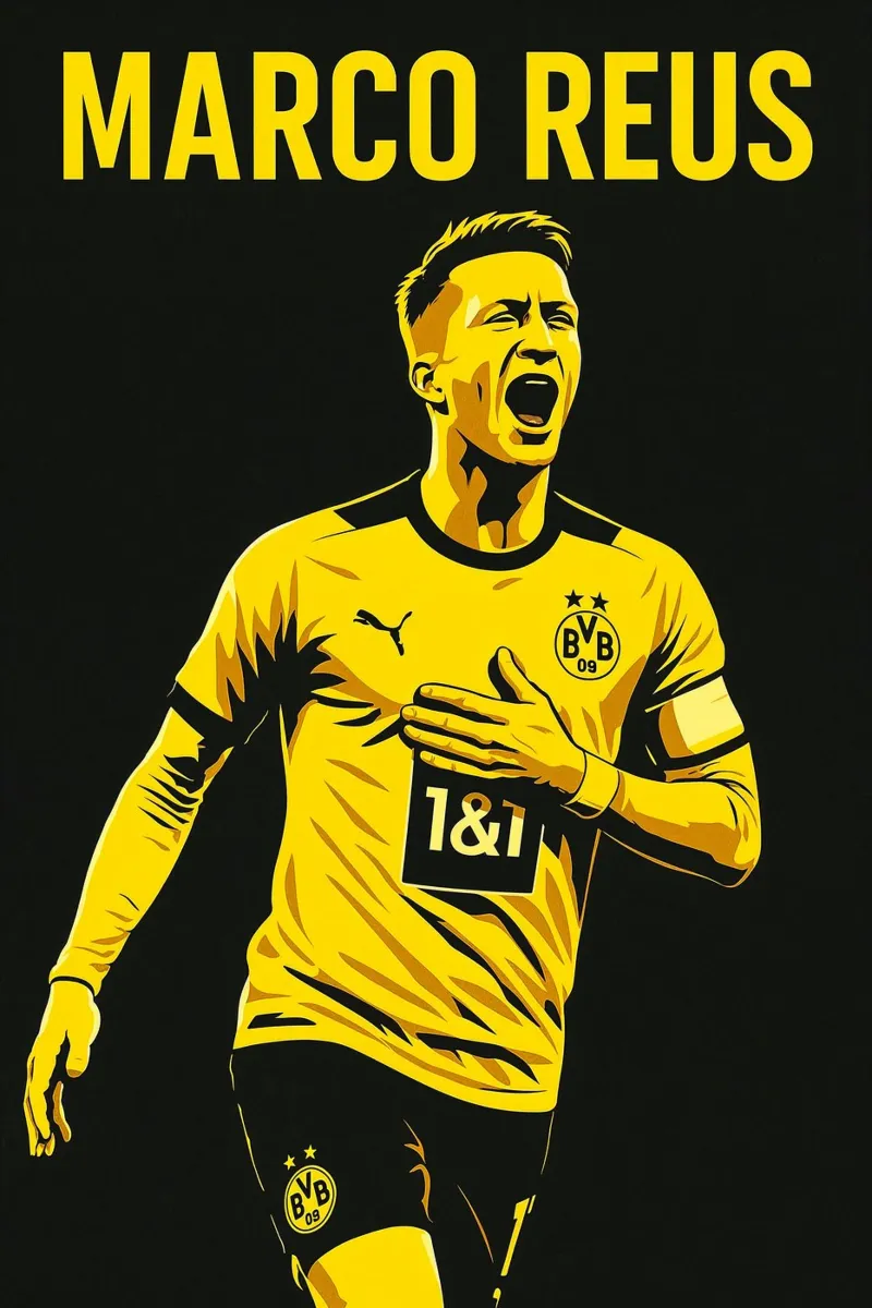 Marco Reus poster con telaio in alluminio da Cyberpunk Canvas
