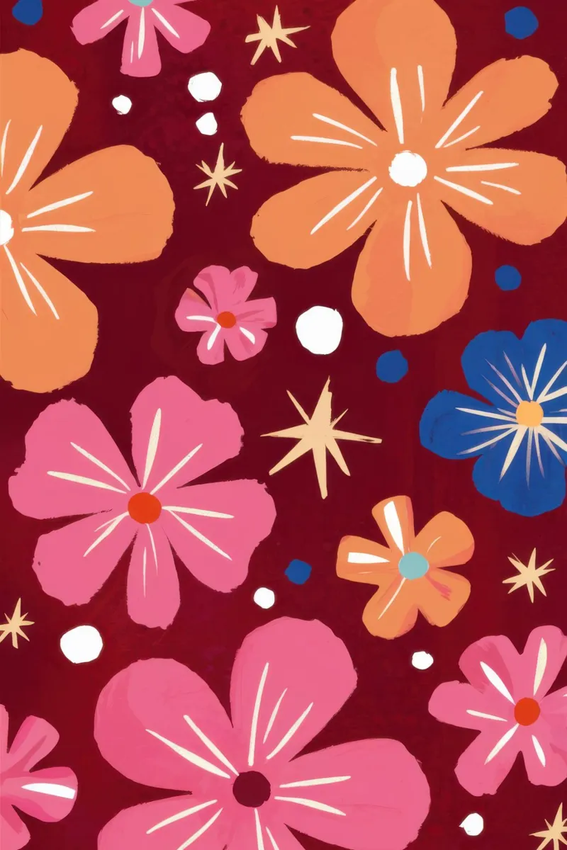 Semplice floreale retrò poster con telaio in plastica da Enter Bloom