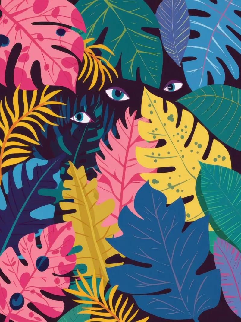Collage di Monstera Cromatica poster da Moon Revolver