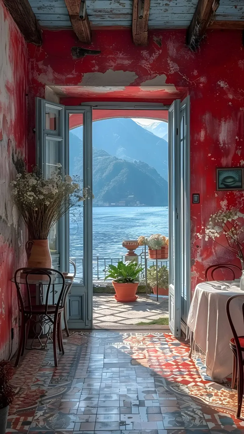 Mediterranean Patio tela con Cornice a cassetta da Artsy Bessy