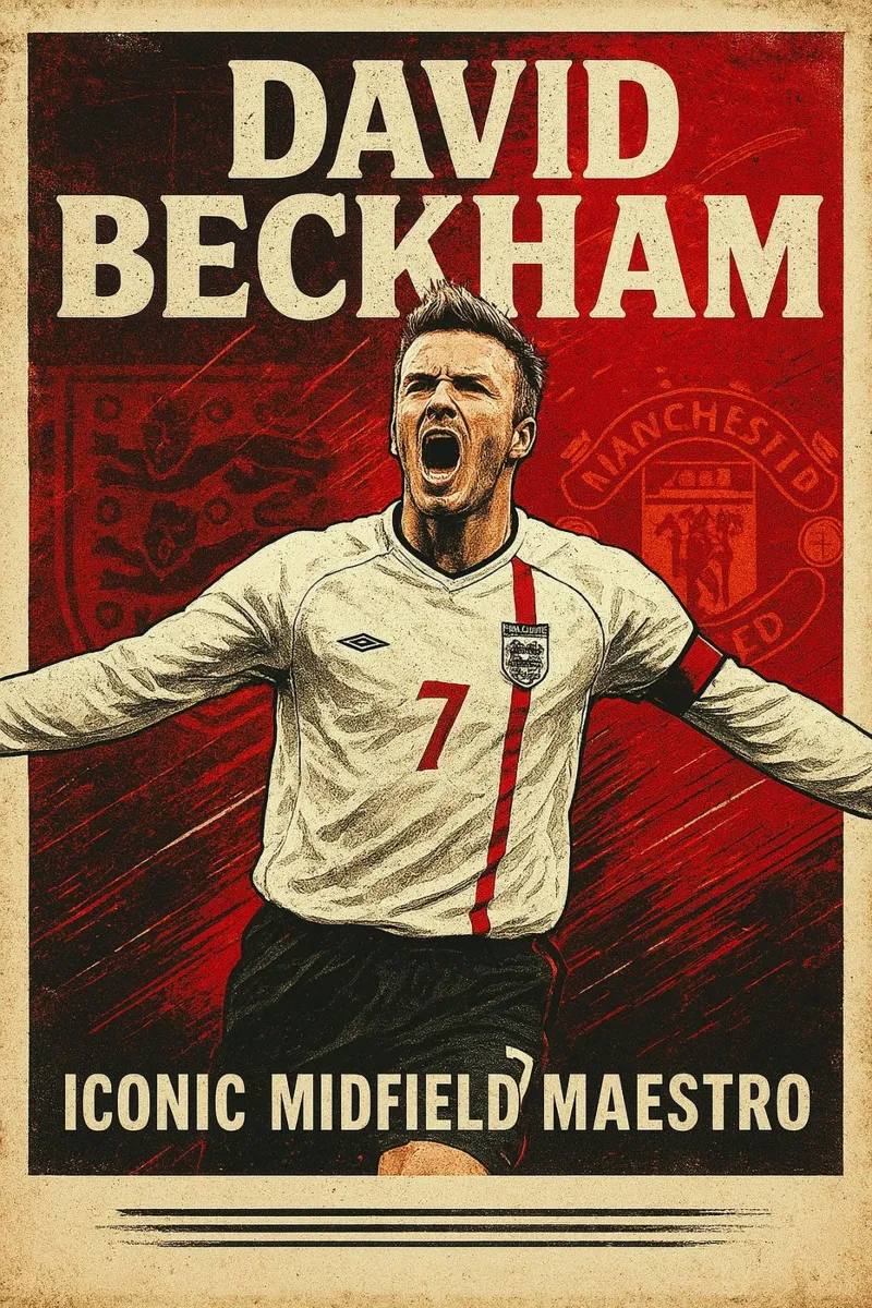 David Beckham poster con telaio in legno da Cyberpunk Canvas