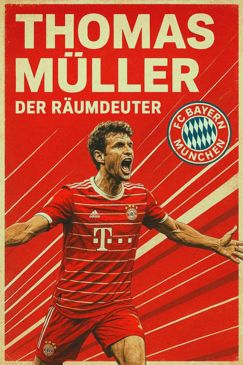 Thomas Muller poster con telaio in alluminio da Cyberpunk Canvas