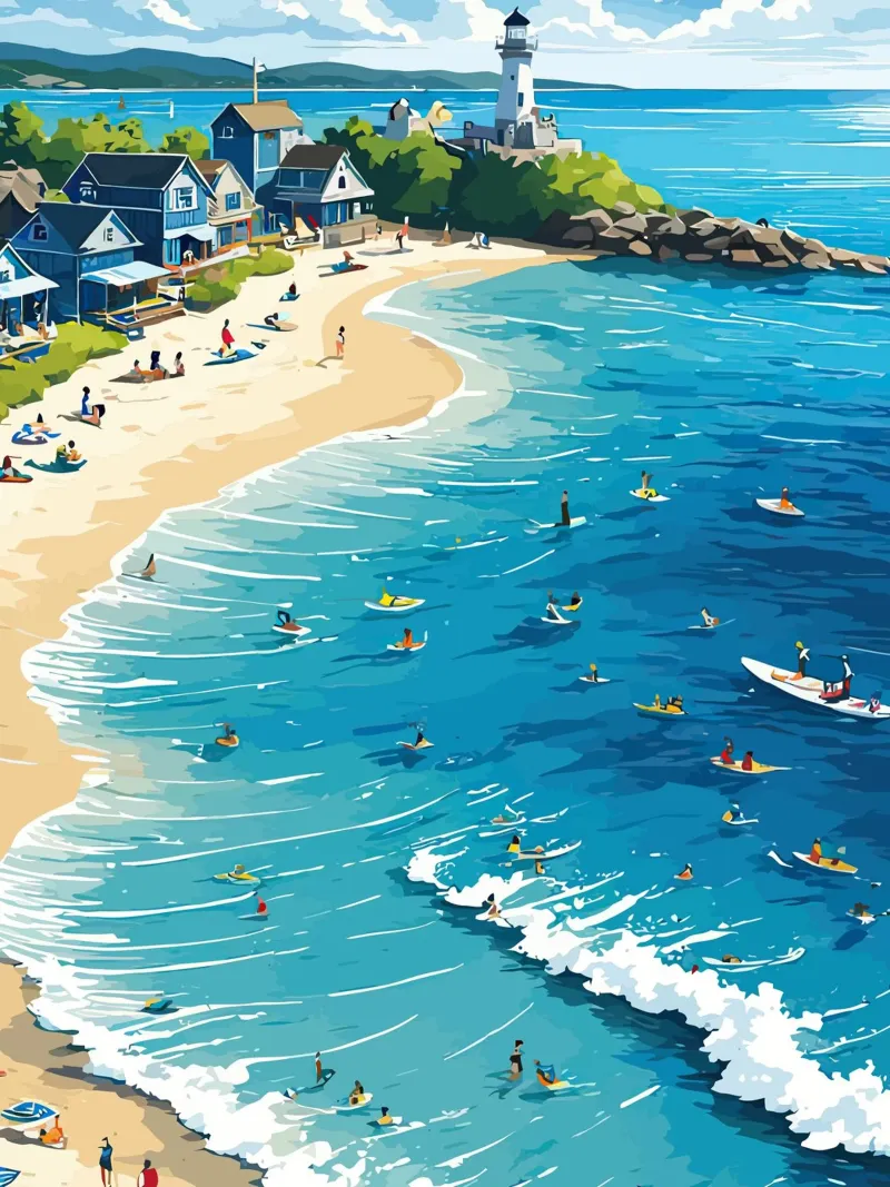 Vibrant Summer Beach Activities poster da Dumery Art