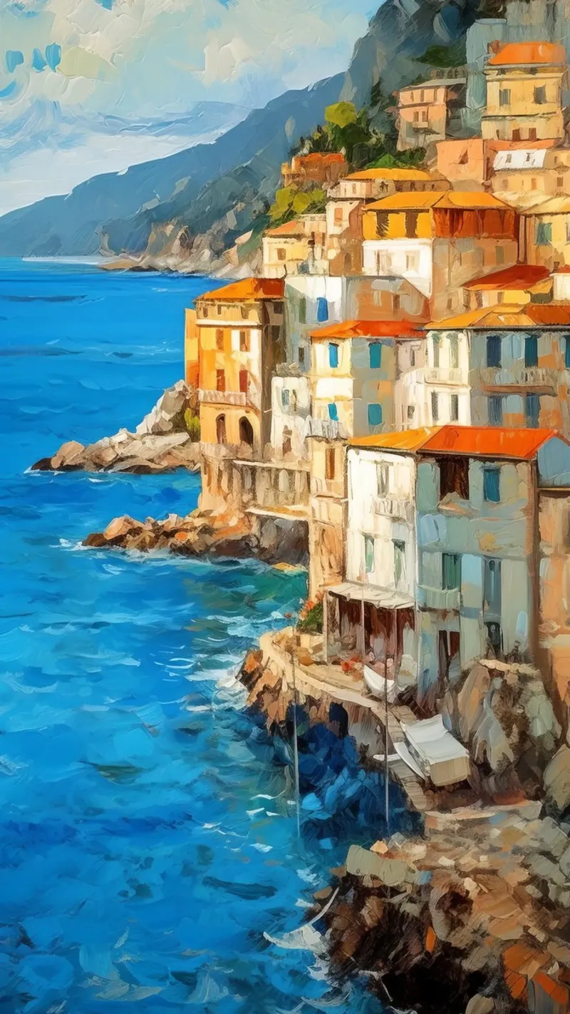 Amalfi poster con telaio in legno da Artsy Bessy