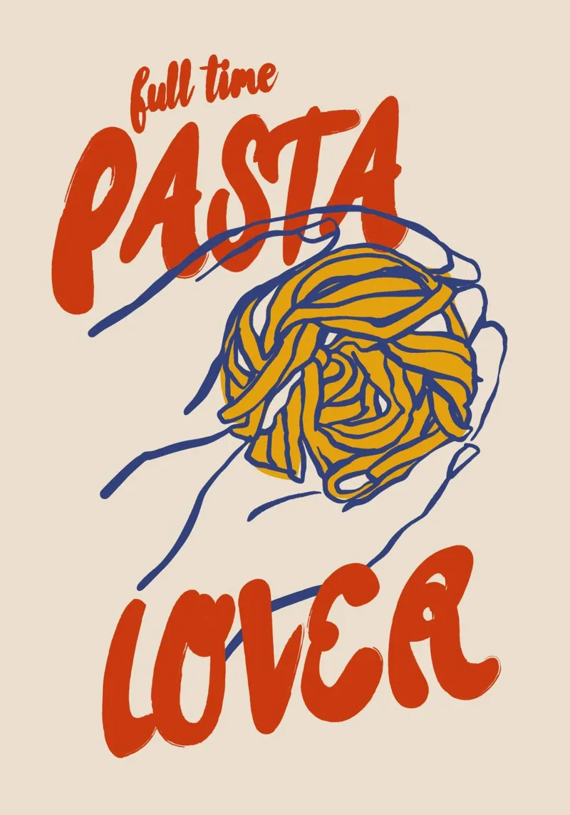 Boho Food 3 Pasta Lover Backlit Folie von Boho Print Collection