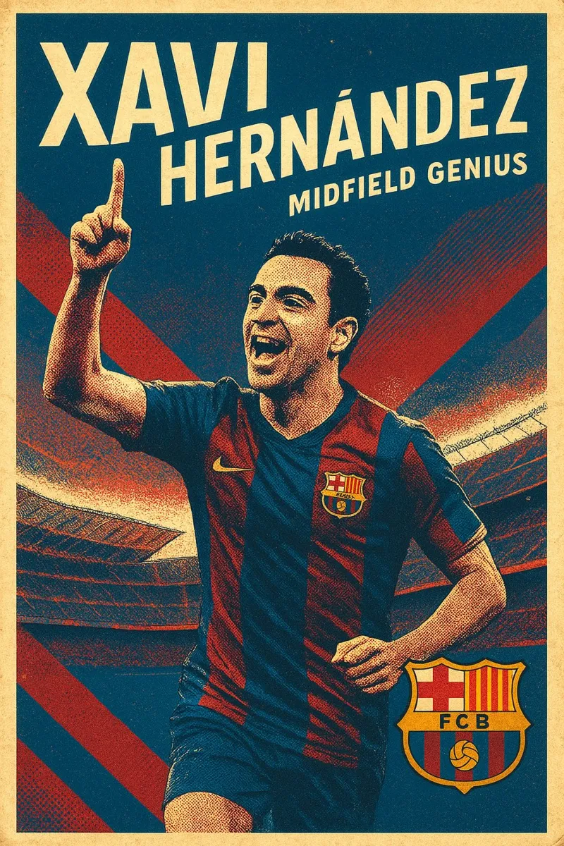 Xavi Hernandez poster con telaio in legno da Cyberpunk Canvas