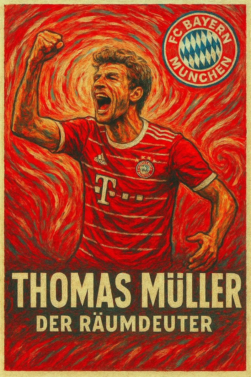 Thomas Muller poster con telaio in legno da Cyberpunk Canvas