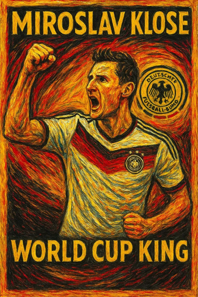 Miroslav Klose poster con telaio in legno da Cyberpunk Canvas