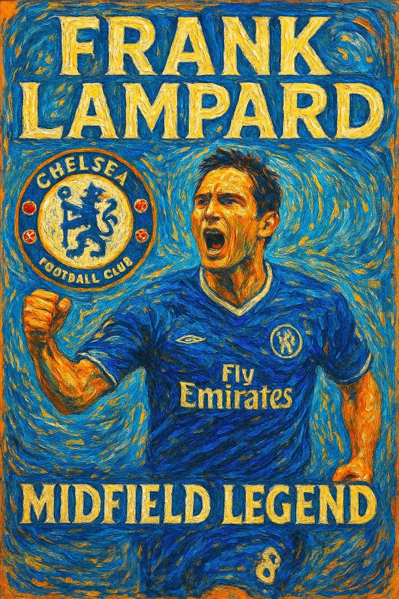 Frank Lampard Leggenda del centrocampo tela con Cornice a cassetta da Cyberpunk Canvas