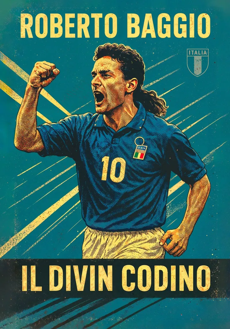 Roberto Baggio poster con telaio in plastica da Cyberpunk Canvas