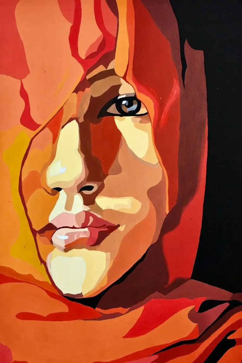 Peeking through the Veil | Poster Colour Art by Anuj Singh poster van colleen