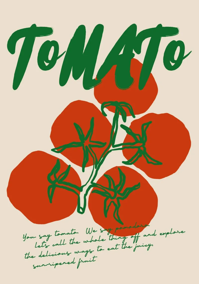 Boho Food 3 Tomato backlit film by Boho Print Collection