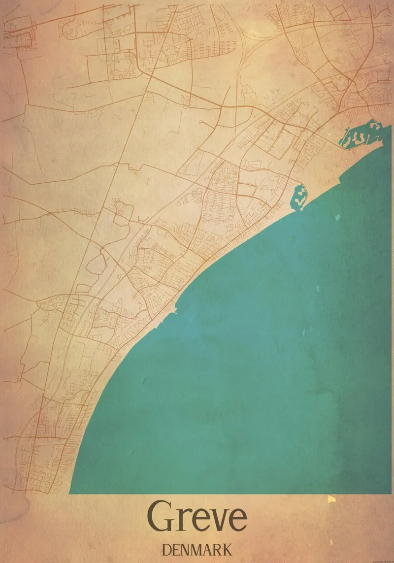 Greve DENMARK canvas met Baklijst van WorldPrint
