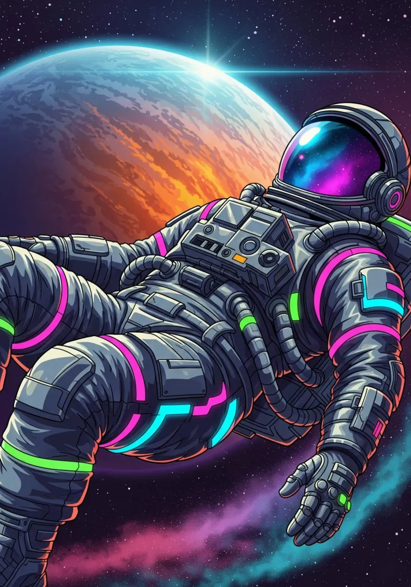 Galleggiare nello spazio poster con telaio in alluminio da Lembayung art