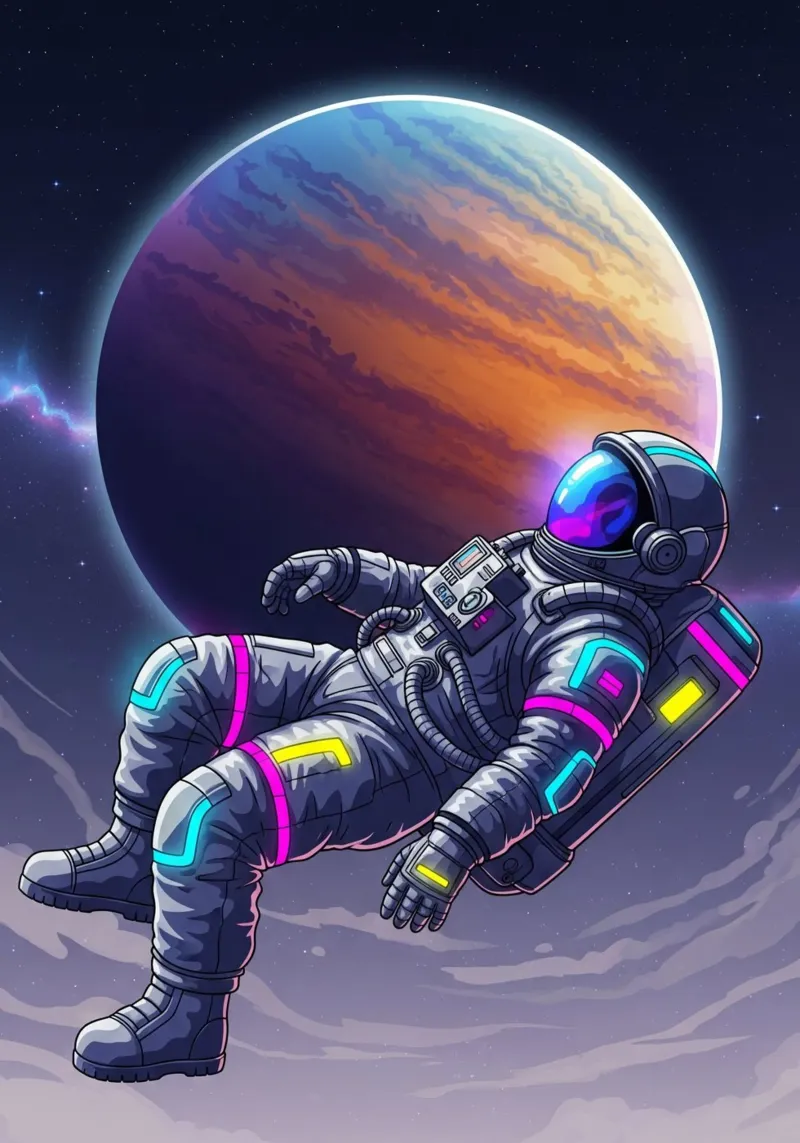 Gli astronauti si rilassano poster da Lembayung art