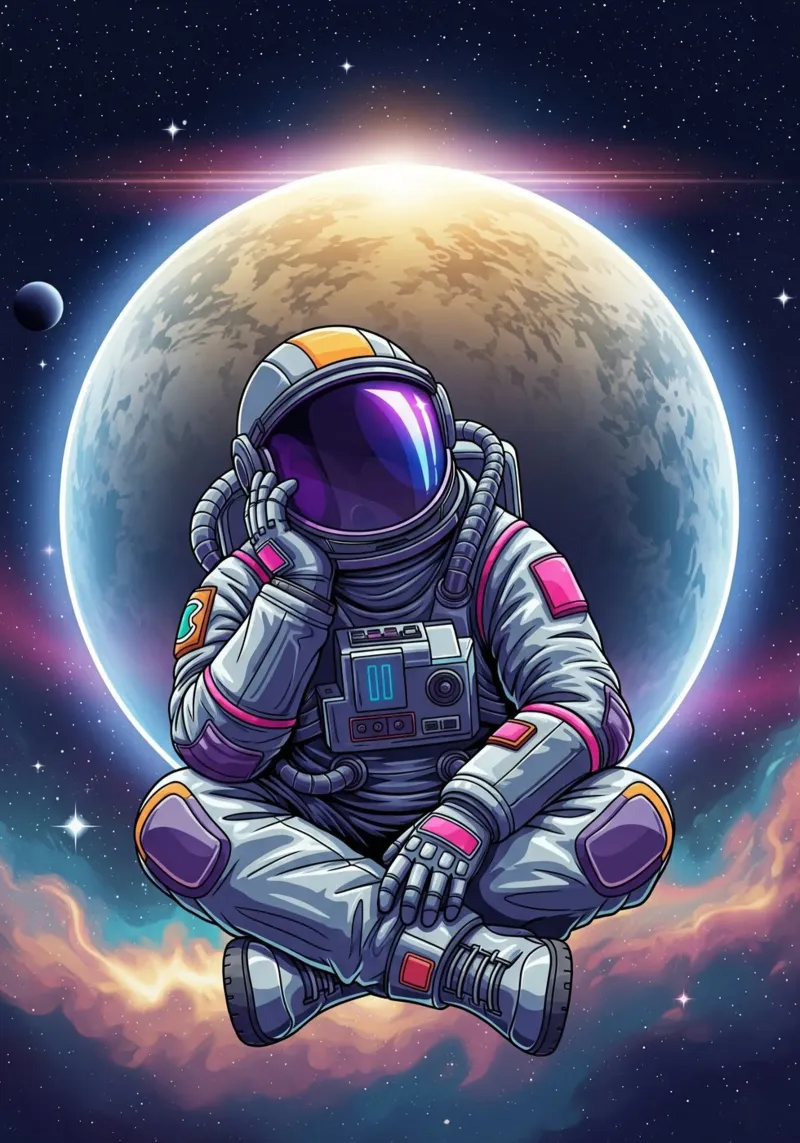 l'astronauta sogna ad occhi aperti poster con telaio in alluminio da Lembayung art