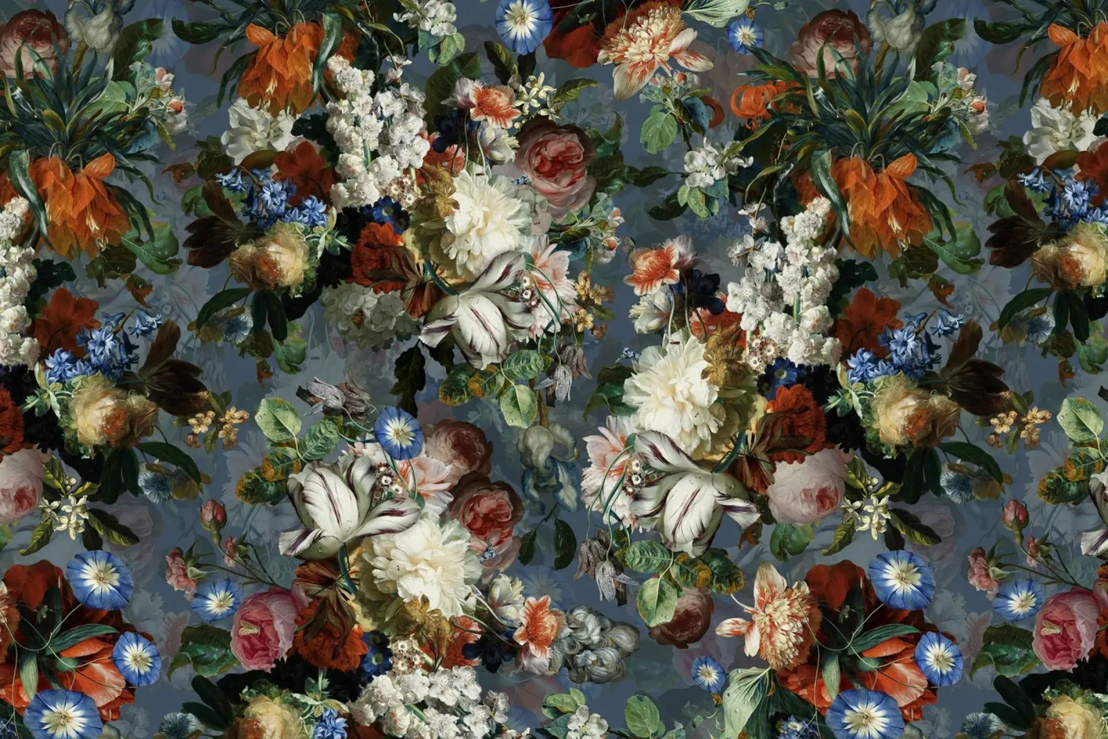 Bouquet floreale barocco d'epoca con rose e tulipani poster da Vintage World - Uta Naumann