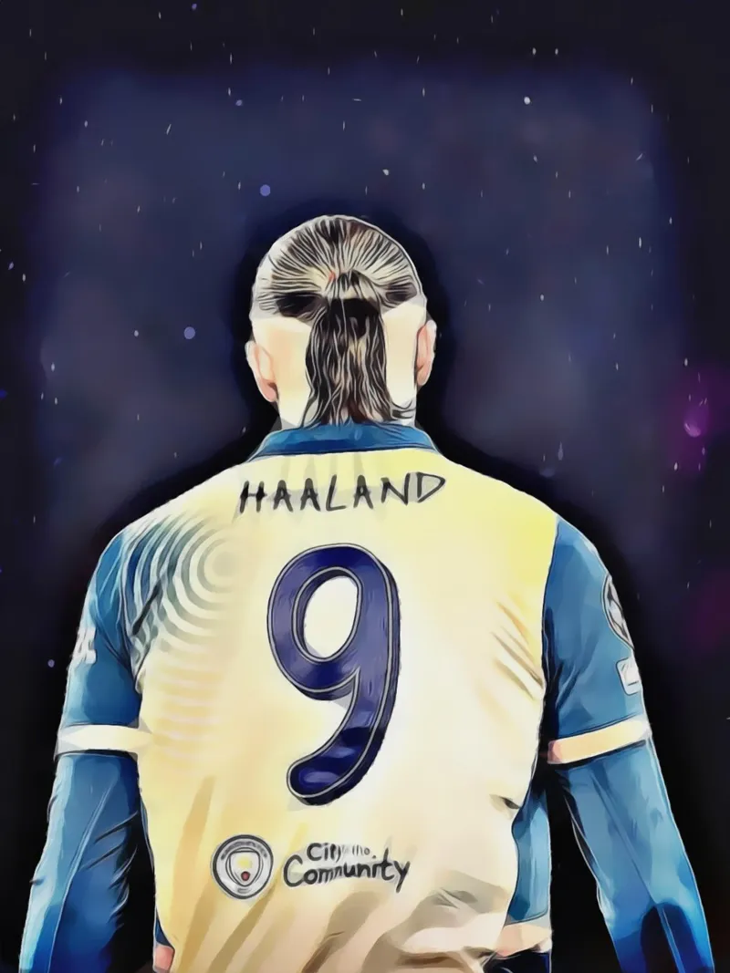 Erling Haaland Digitale Kunst canvas met Baklijst van ArdanART