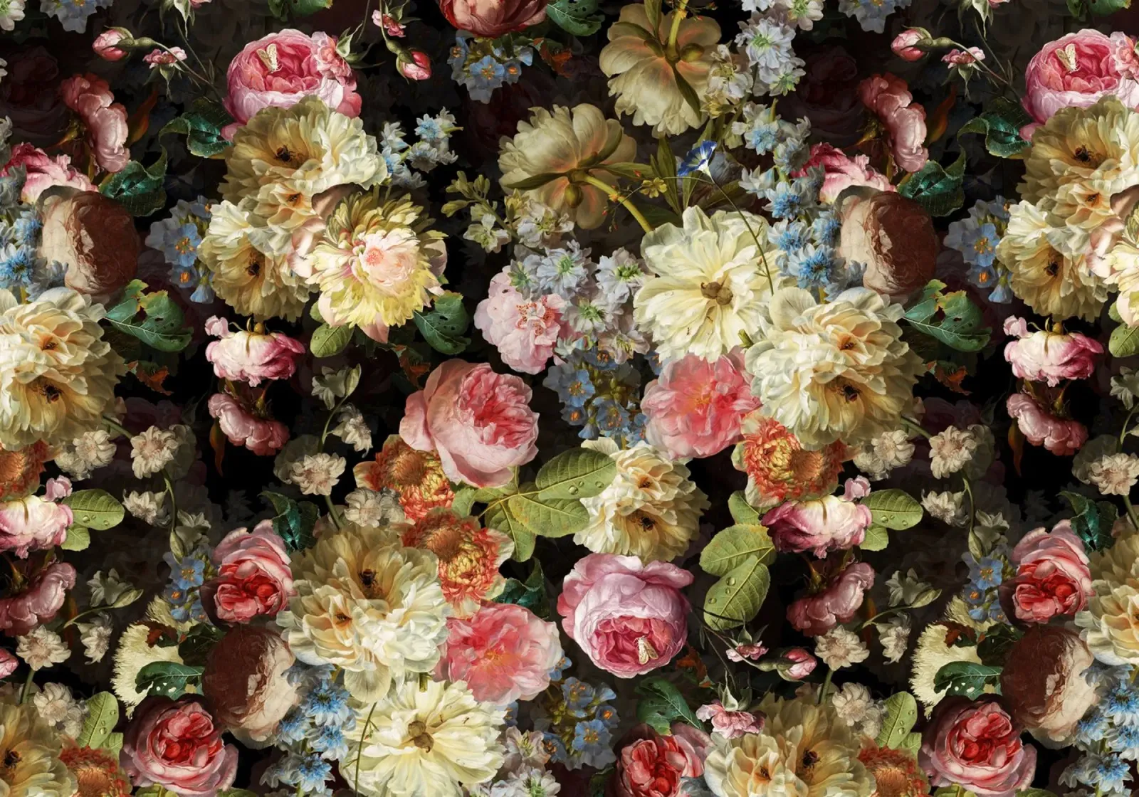 Bouquet floreale barocco vintage con rose e peonie poster da Vintage World - Uta Naumann