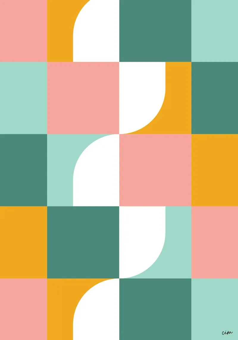 seventies de Caroline poster con telaio in alluminio da cim_art