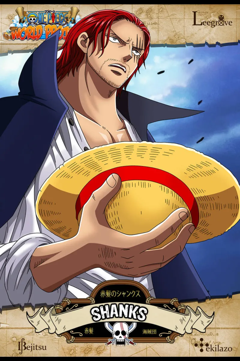 Commedia piratesca anime - Shanks tela con Cornice a cassetta da sophielouise.designs