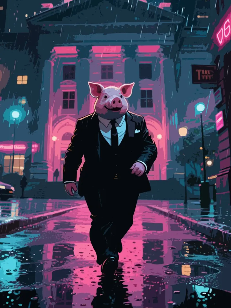 Mafia Pig tela con Cornice a cassetta da knowledge