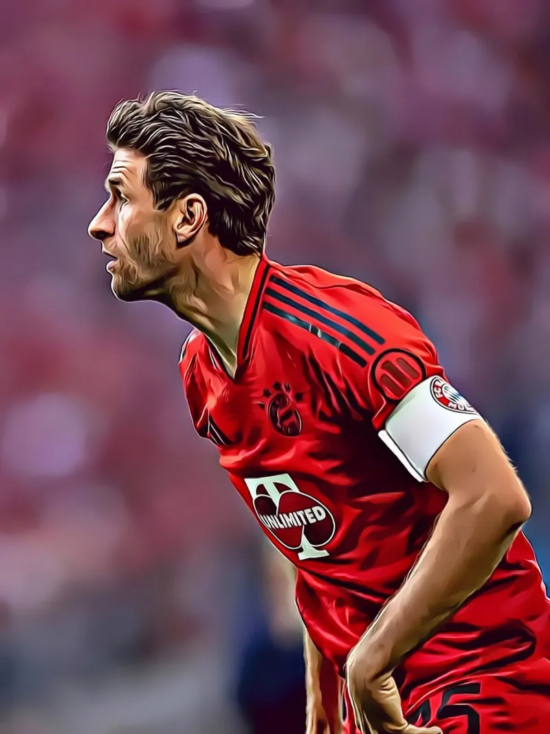 Thomas Müller Capitano del Bayern Poster d'arte digitale tela con Cornice a cassetta da ArdanART