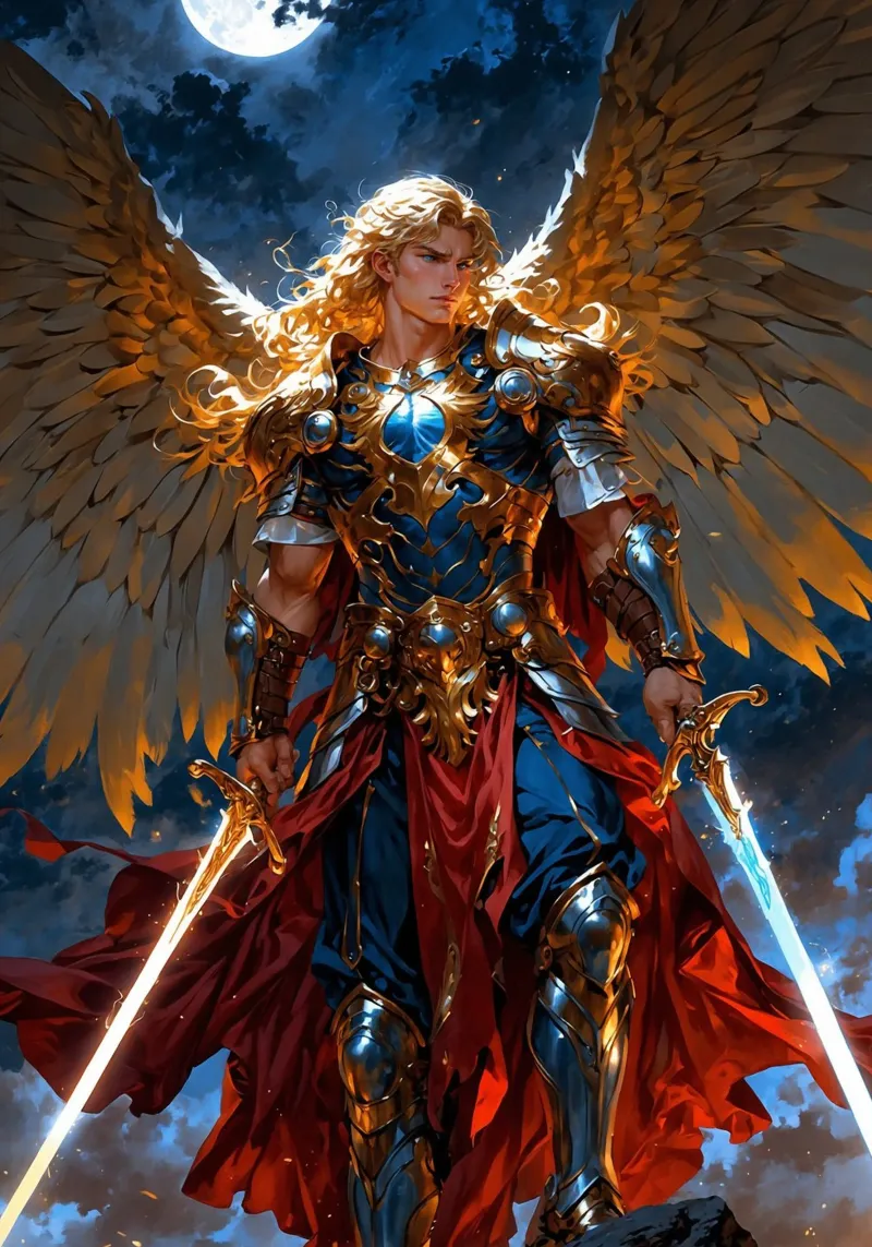 Arcangelo alato con spada poster da Fleur de Lys