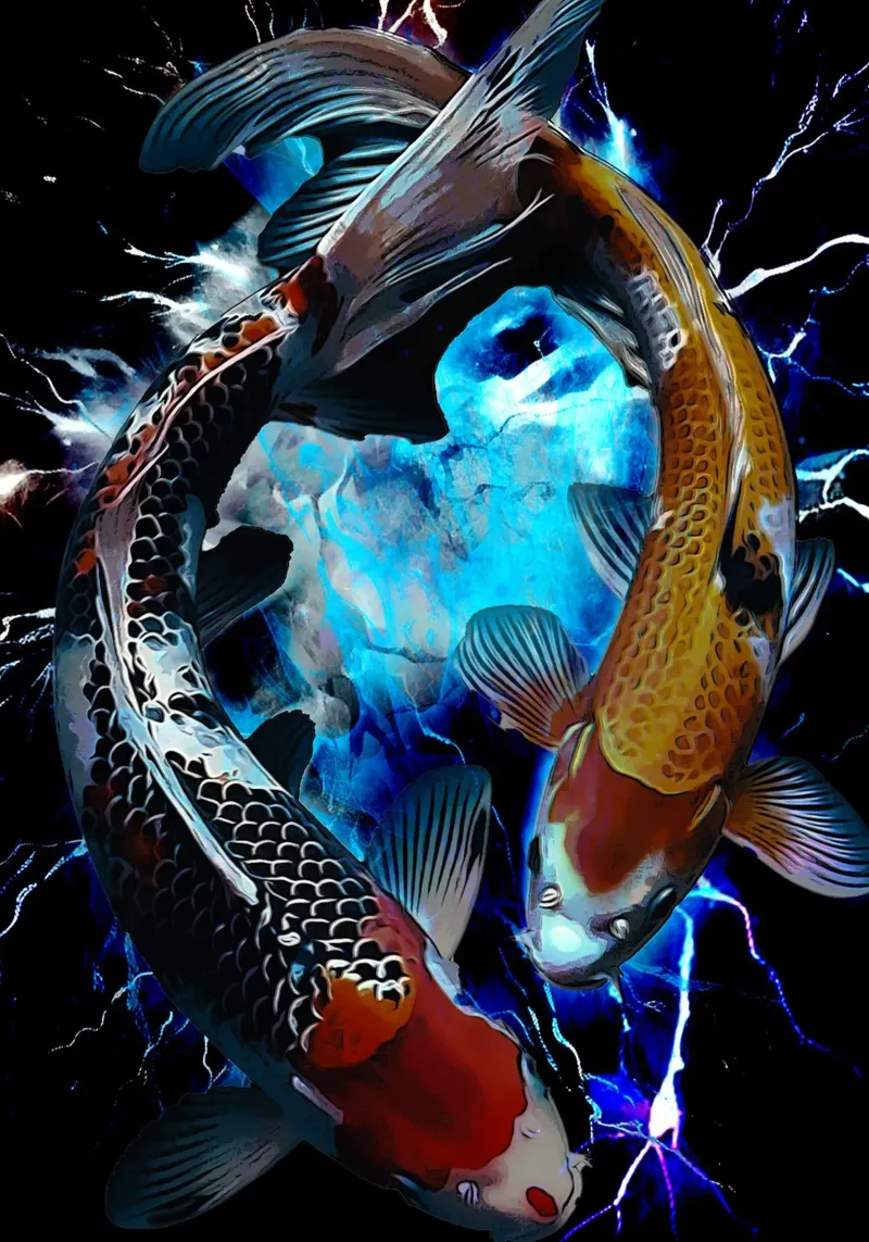 1001 aura art koi poster da aank1001