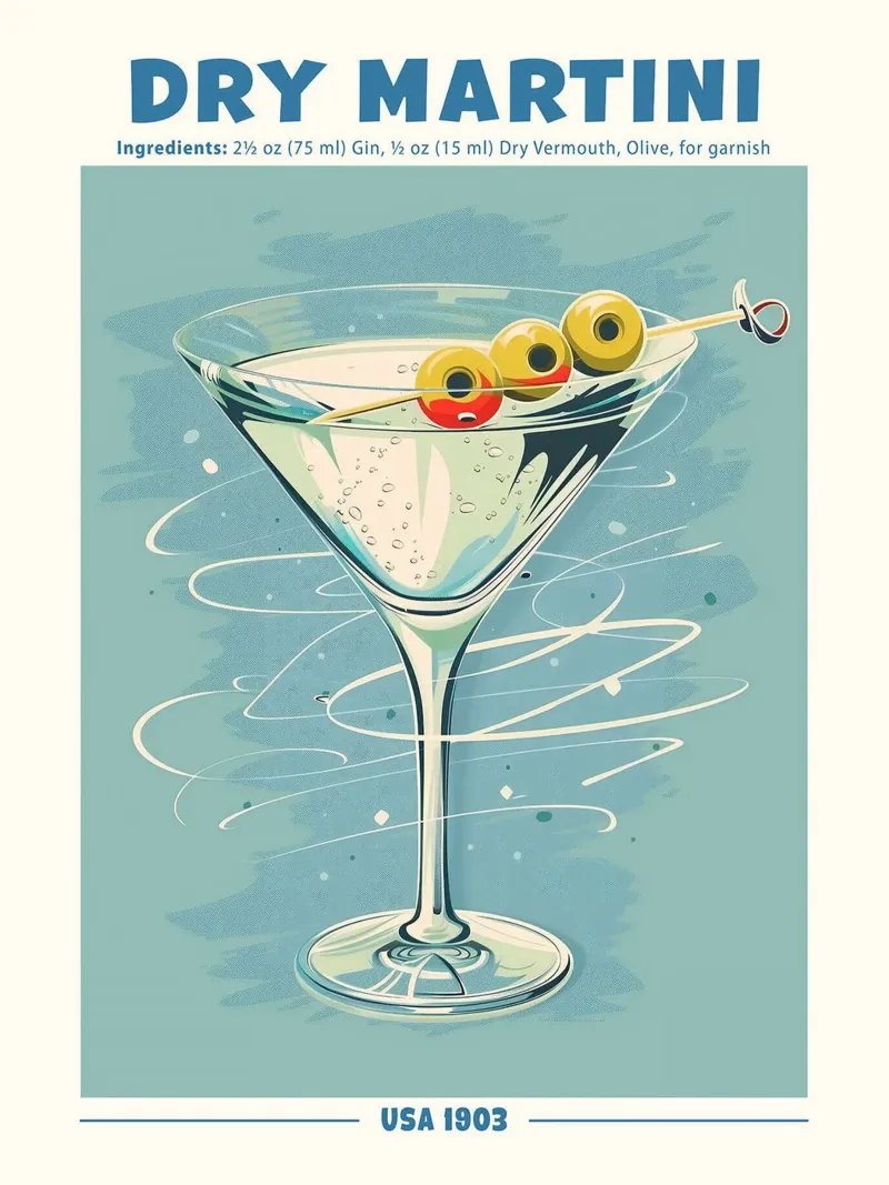 Martini Dry, USA 1903 poster da hanna shop