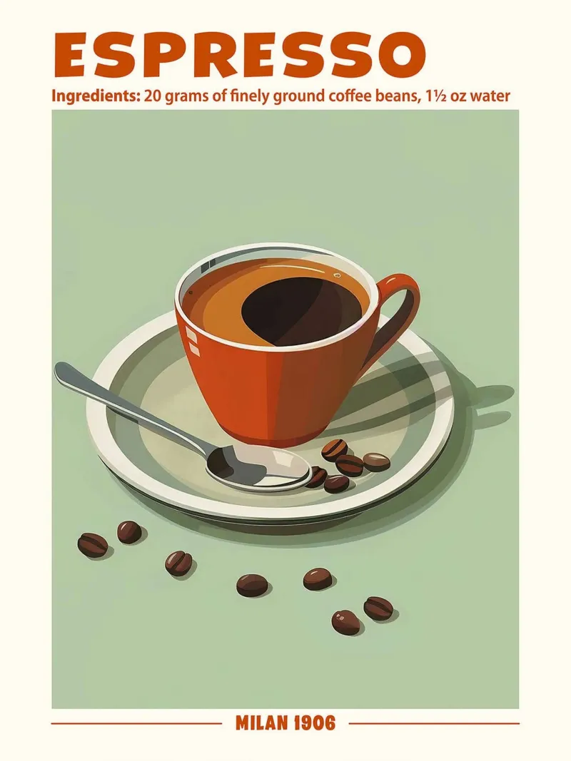 Espresso, Mailand 1906 Poster von hanna shop