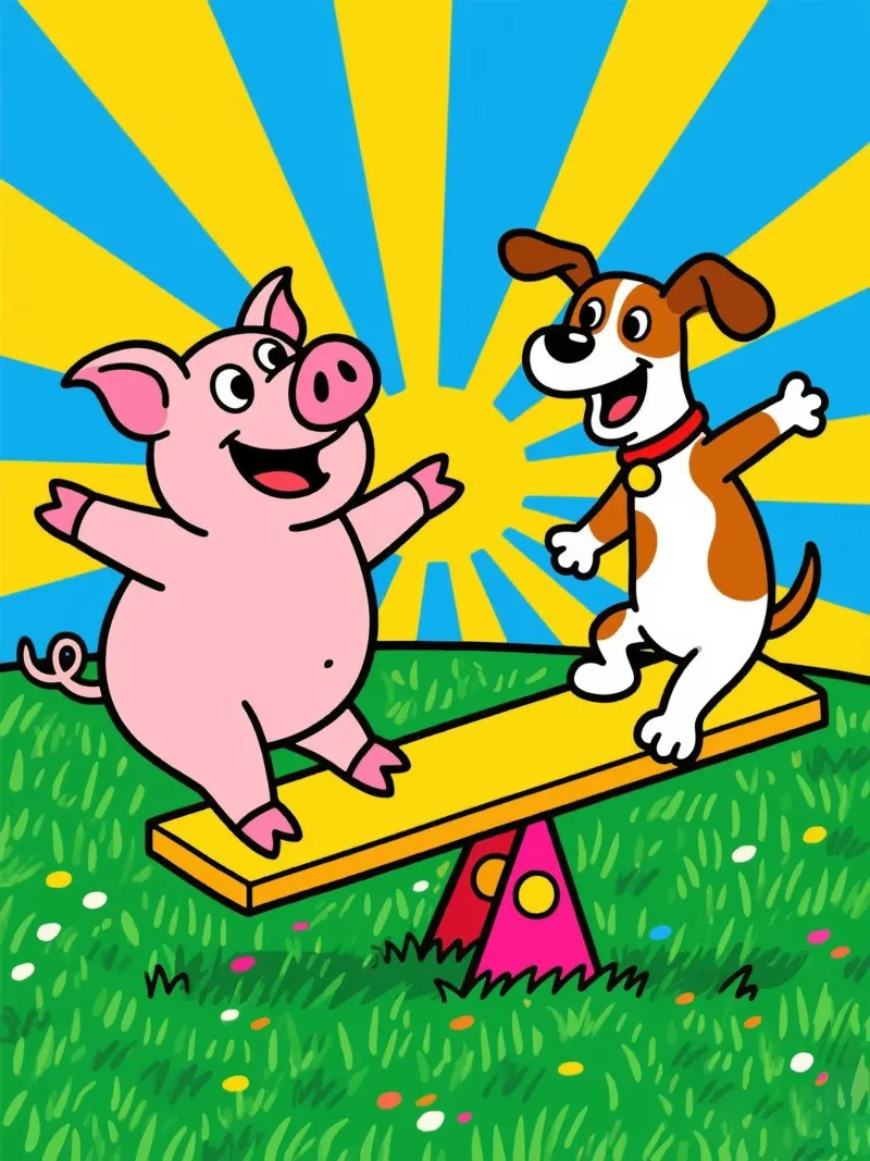 Funny Pig Dog canvas with Floater frame by knowledge
