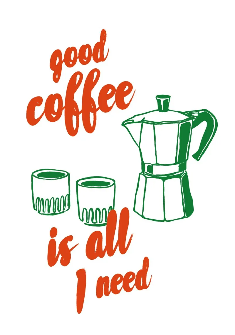 Boho Food 4 Good Coffee pellicola backlit da Boho Print Collection