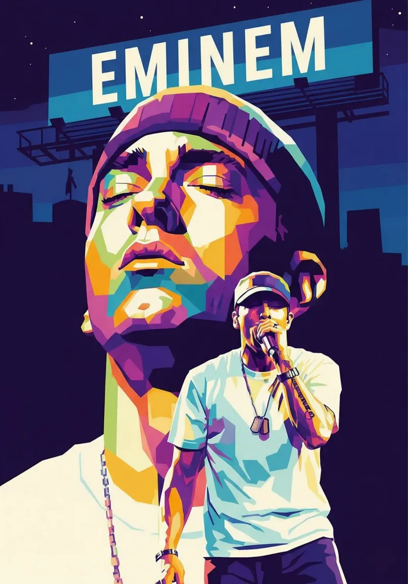 Eminem icona dell'hip hop poster da Hantamrata