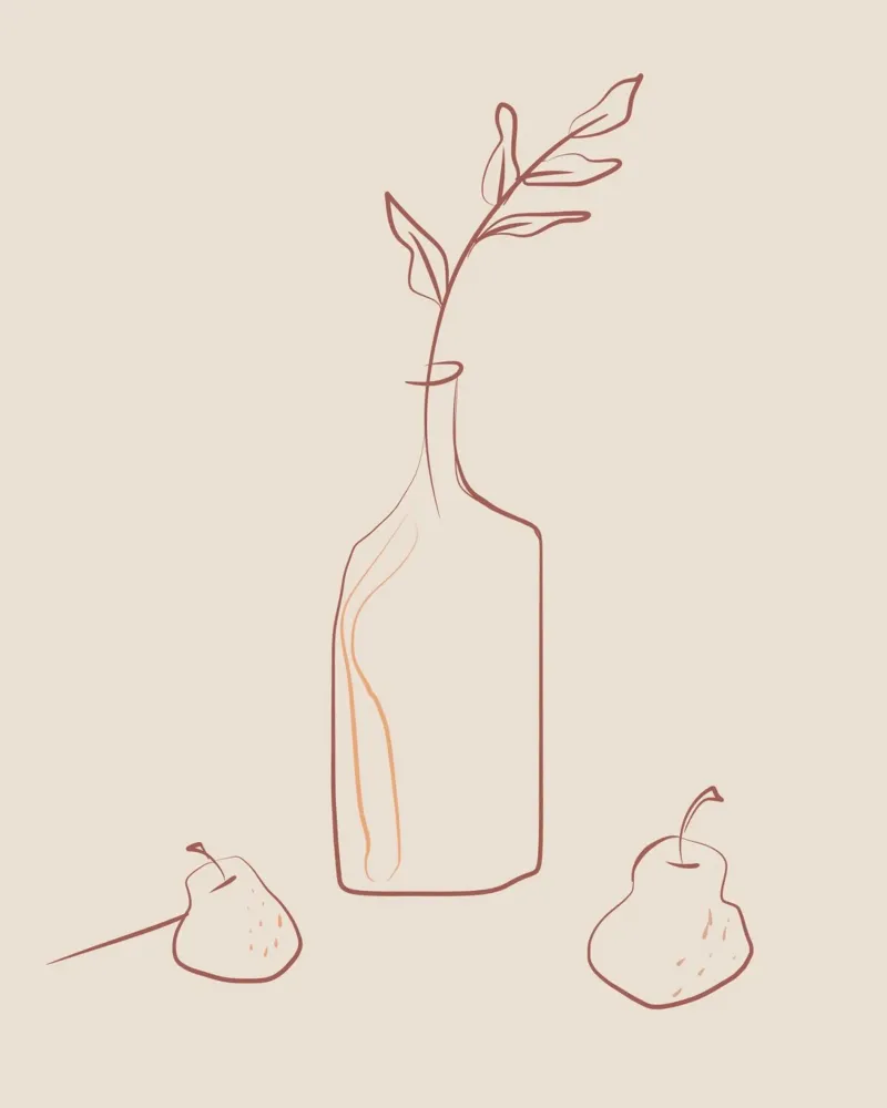 Natura morta in terracotta poster con telaio in plastica da Little Dean