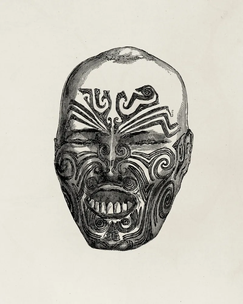 Ancient face poster con telaio in plastica da vintageshop