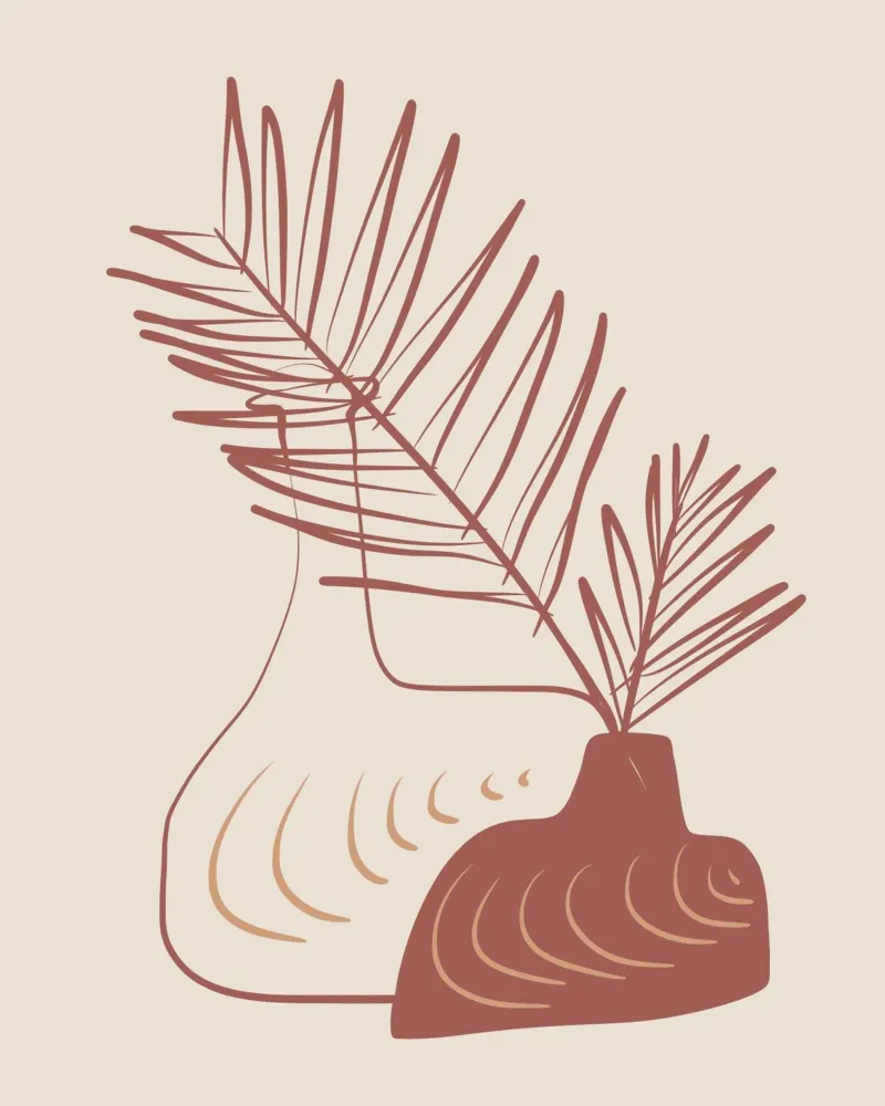Natura morta in terracotta 04 poster con telaio in legno da Little Dean
