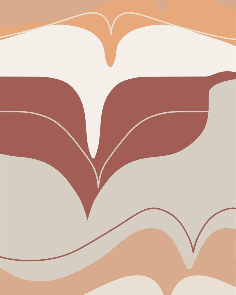 Aardetinten abstract canvas met Baklijst van Little Dean