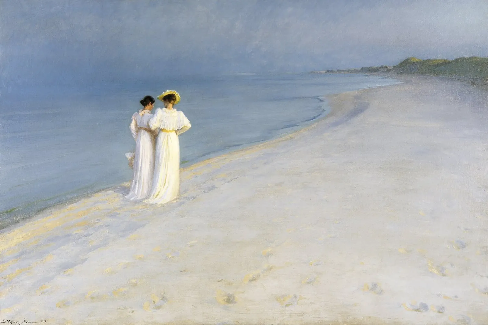 Summer Evening on Skagens Southern Beach tela con Cornice a cassetta da apoloprints
