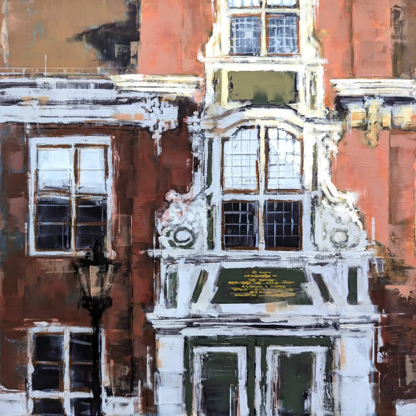 Facciata di una casa nel quartiere olandese di Potsdam poster con telaio in plastica da Eduard Warkentin Art