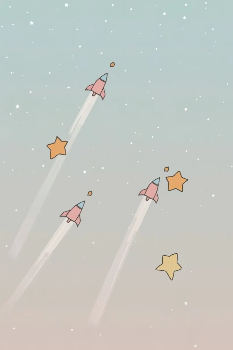 Razzi e stelle nello spazio tela con Cornice a cassetta da DesignDoodle