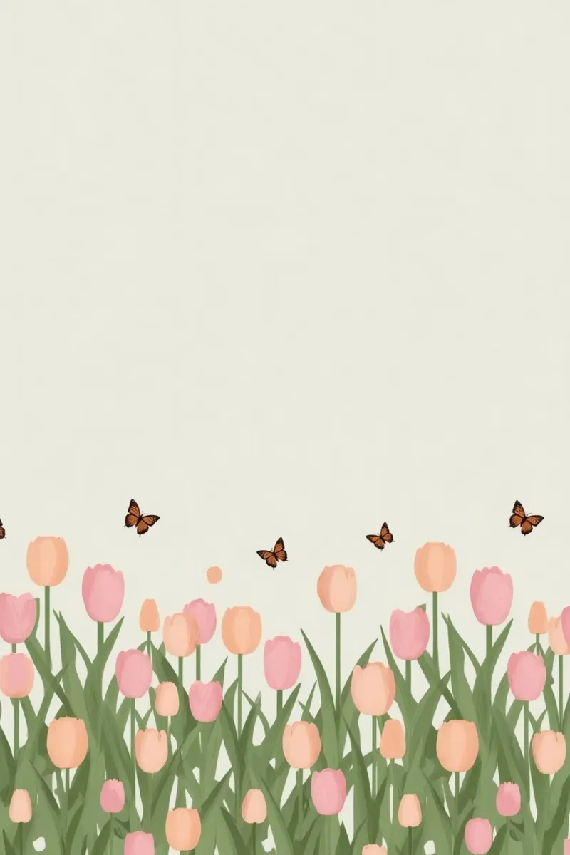 Tulipani e farfalle in pace poster con telaio in alluminio da DesignDoodle
