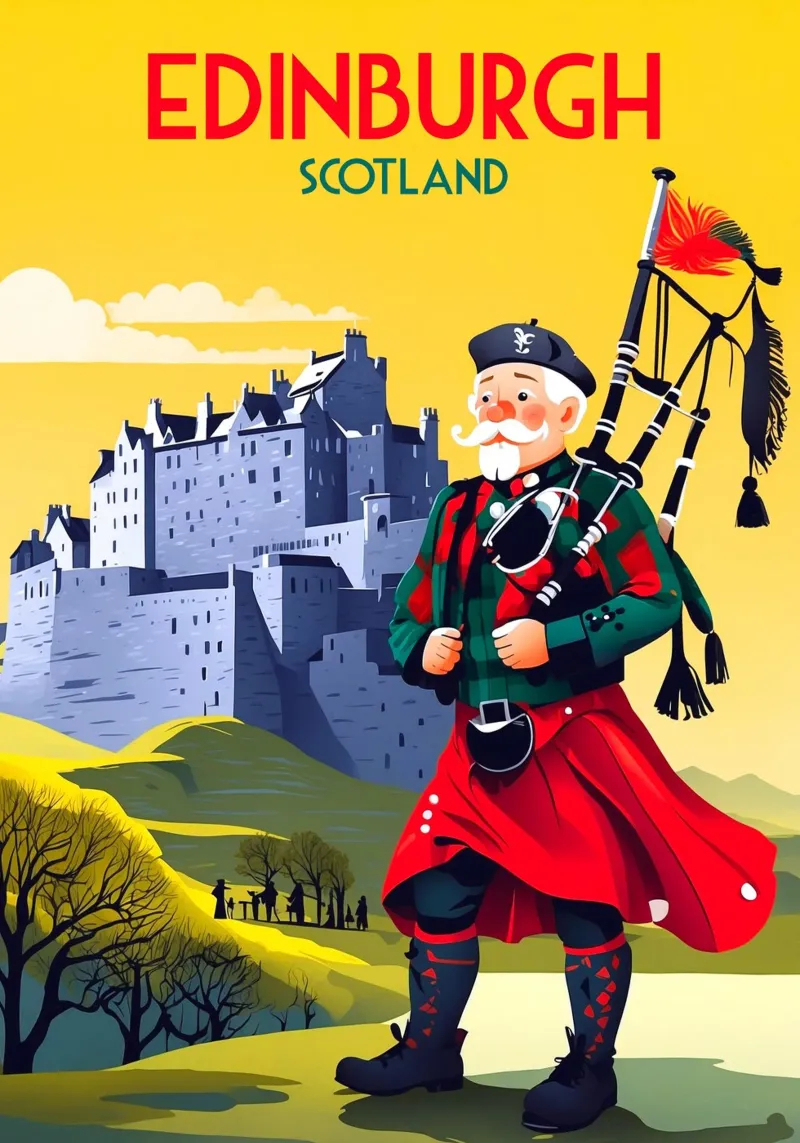 Edimburgo Scozia poster da Fleur de Lys