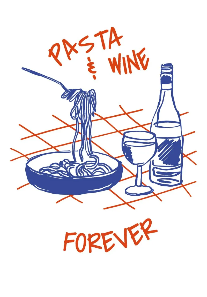 Boho Food 4 Pasta Forever pellicola backlit da Boho Print Collection