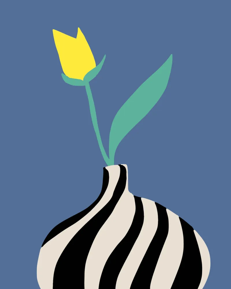 Tulipano giallo poster con telaio in plastica da Little Dean