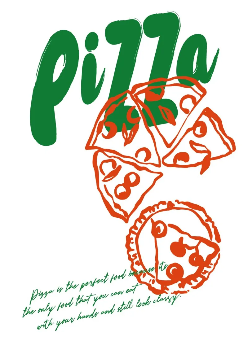 Boho Food 4 Pizza pellicola backlit da Boho Print Collection