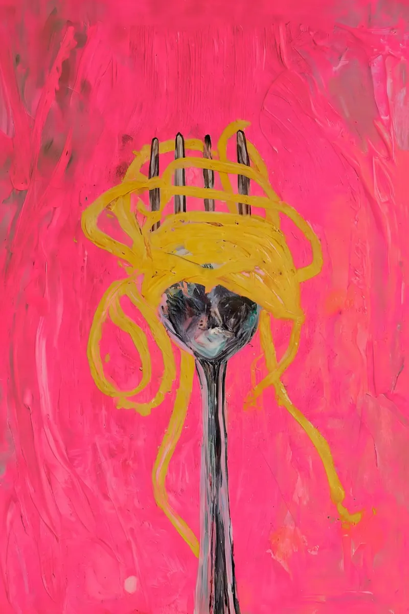 Spaghetti Pop Art - Poster rosa per cucina e sala da pranzo poster da KUNSTstück