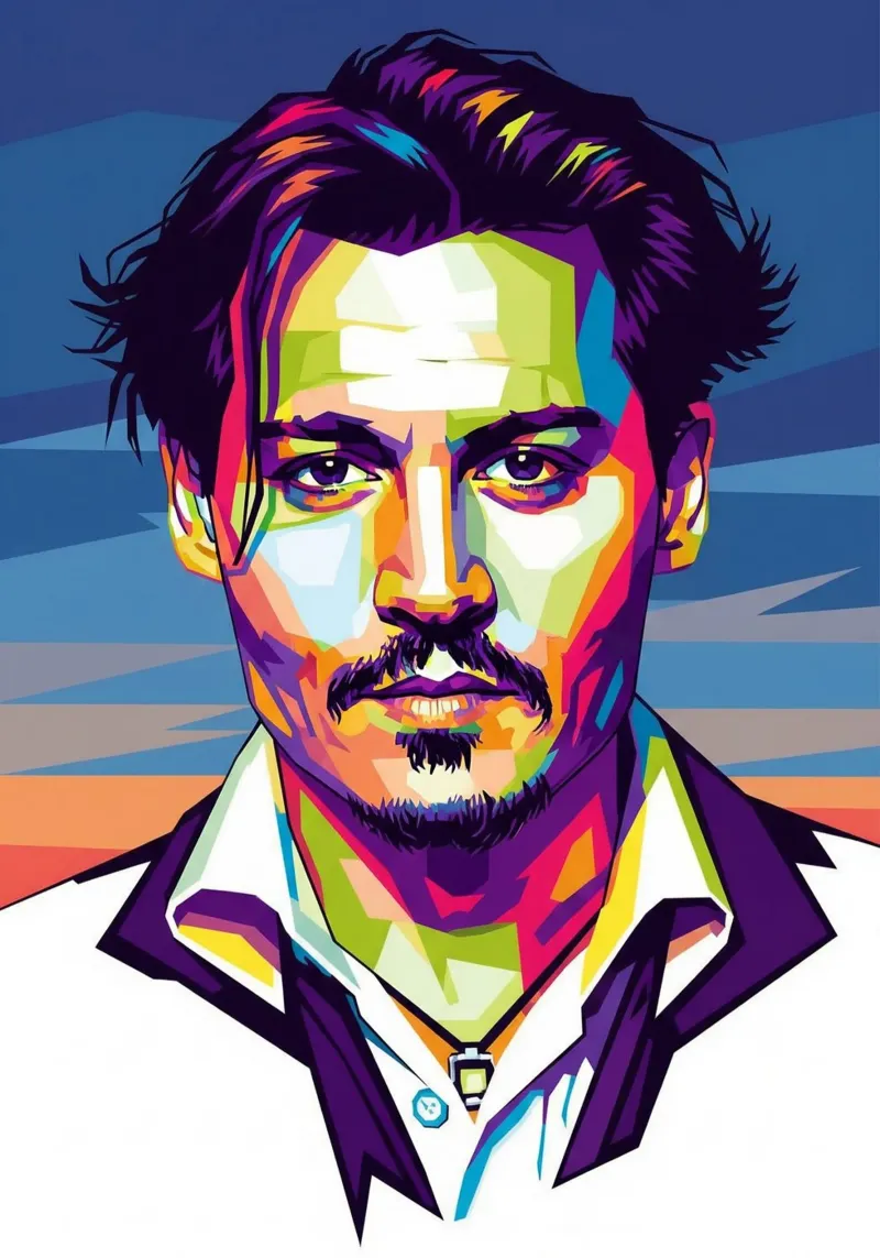 Johnny Depp - attore di Hollywood poster con telaio in legno da Hantamrata