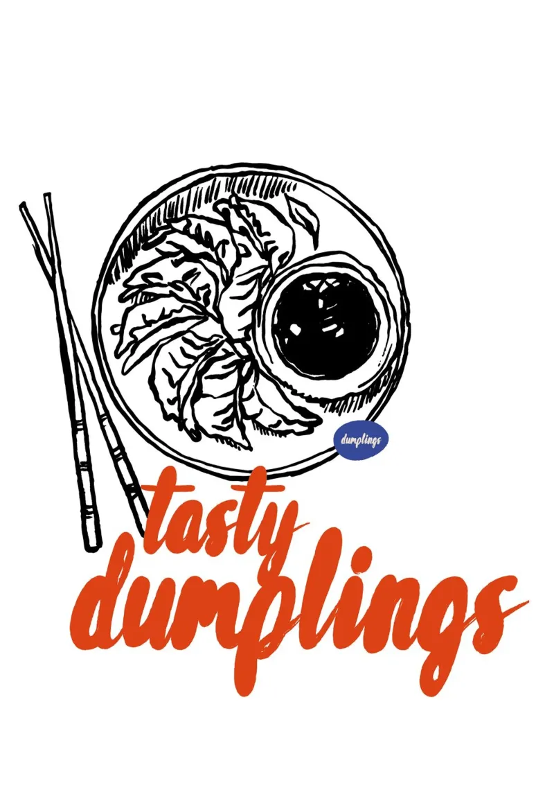 Boho Food 4 Tasty Dumplings carta hahnemühle da Boho Print Collection