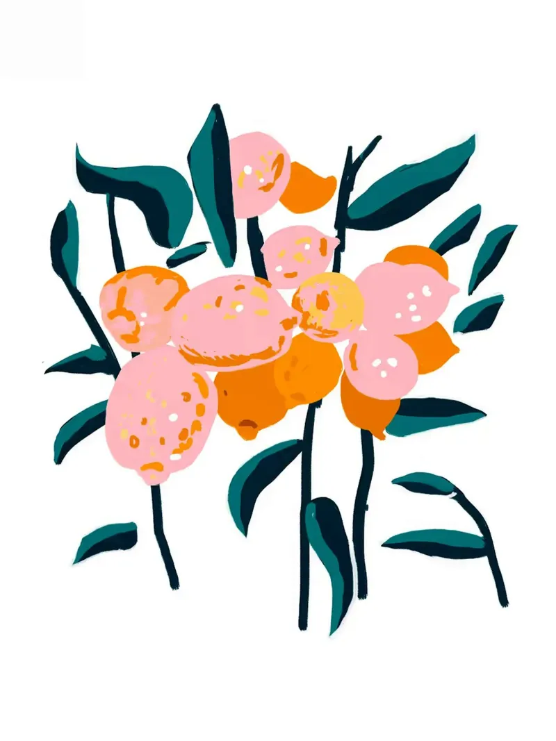 Amore al limone poster con telaio in alluminio da Leon Franke